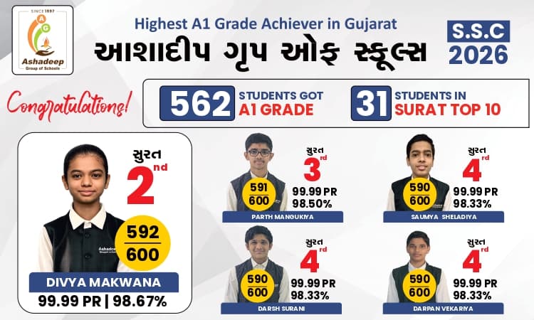Surat 2nd, 3rd, 4th Rankers & 562 A1 Grades